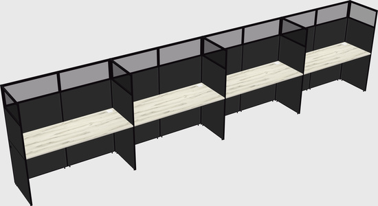 Shared rectangular cubicle