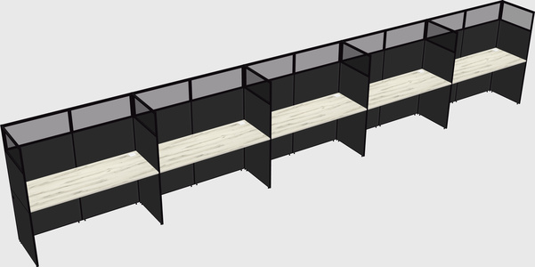 Shared rectangular cubicle