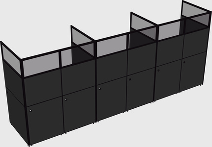 Shared rectangular cubicle