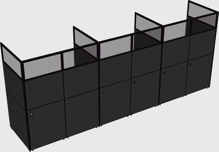 Shared rectangular cubicle