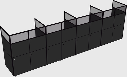Shared rectangular cubicle