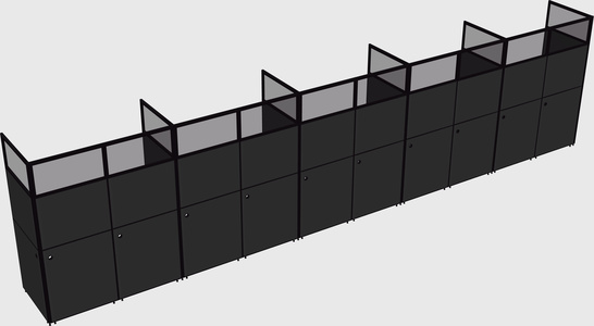 Shared rectangular cubicle