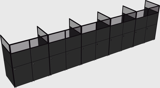 Shared rectangular cubicle