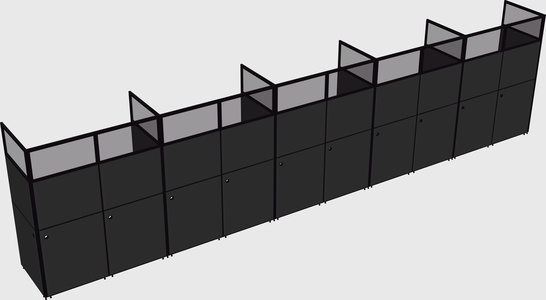 Shared rectangular cubicle