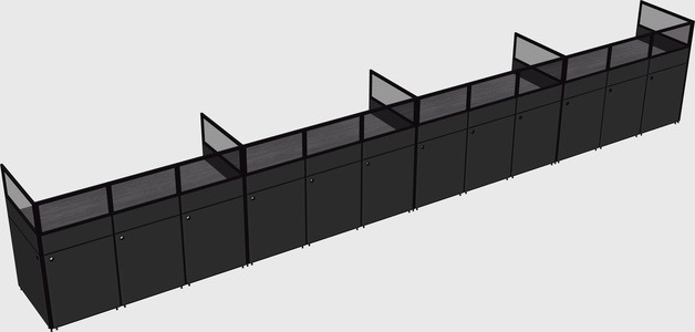 Shared rectangular cubicle