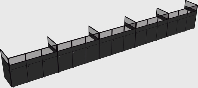 Shared rectangular cubicle