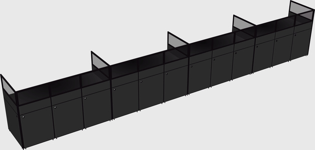 Shared rectangular cubicle