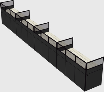Shared rectangular cubicle