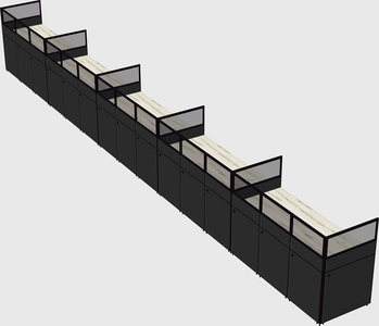 Shared rectangular cubicle