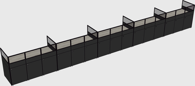 Shared rectangular cubicle