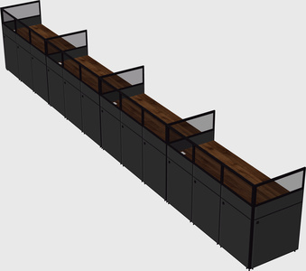 Shared rectangular cubicle