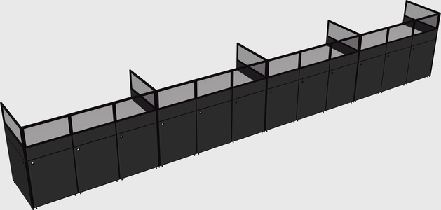 Shared rectangular cubicle