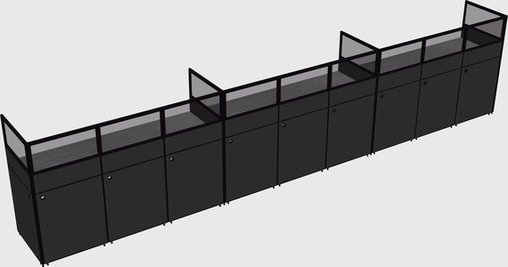 Shared rectangular cubicle