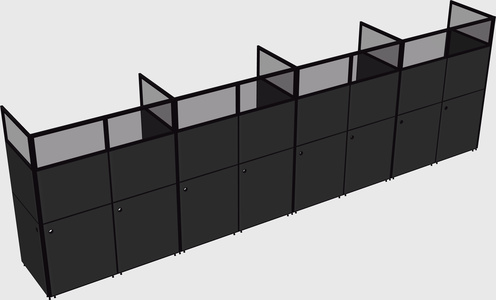 Shared rectangular cubicle