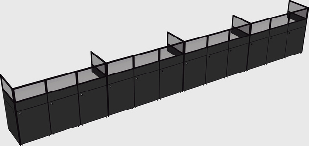 Shared rectangular cubicle