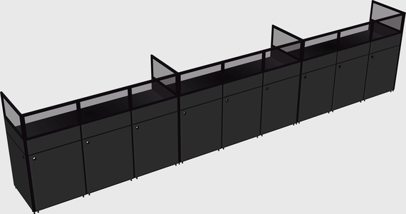 Shared rectangular cubicle