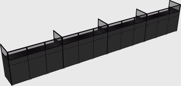 Shared rectangular cubicle