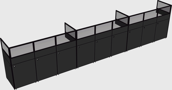 Shared rectangular cubicle
