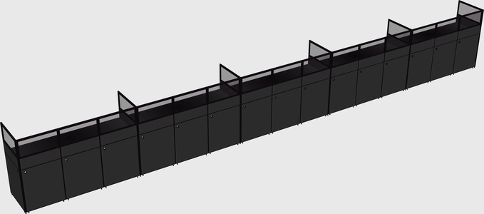 Shared rectangular cubicle