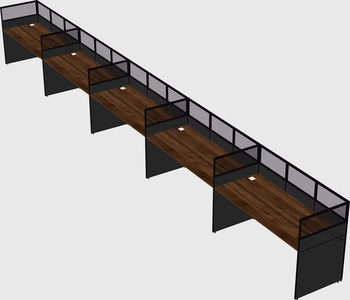 Shared rectangular cubicle