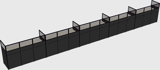 Shared rectangular cubicle