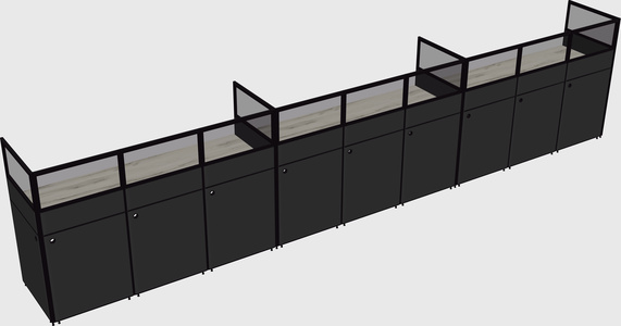 Shared rectangular cubicle