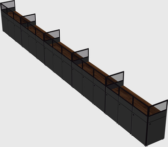 Shared rectangular cubicle