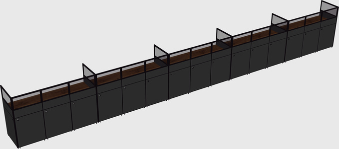 Shared rectangular cubicle