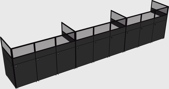 Shared rectangular cubicle