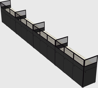 Shared rectangular cubicle