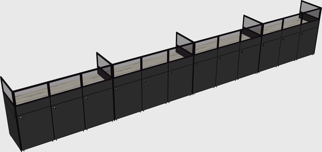 Shared rectangular cubicle