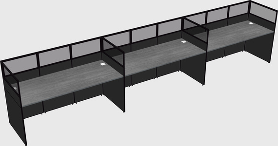 Shared rectangular cubicle