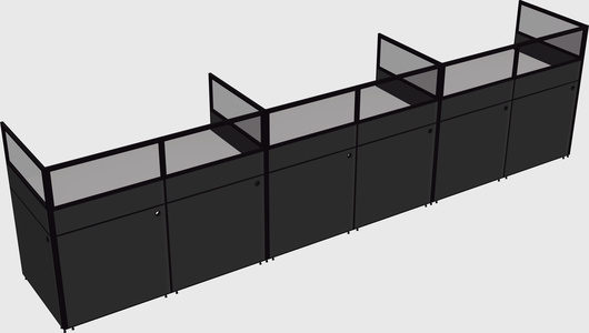 Shared rectangular cubicle