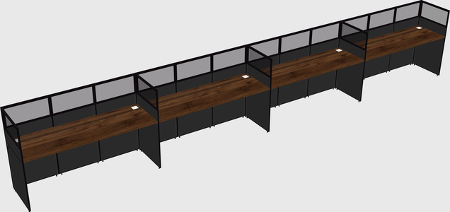 Shared rectangular cubicle