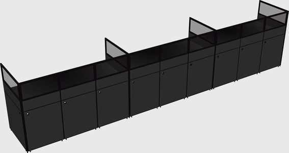 Shared rectangular cubicle