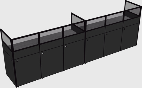 Shared rectangular cubicle