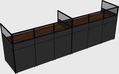 Shared rectangular cubicle