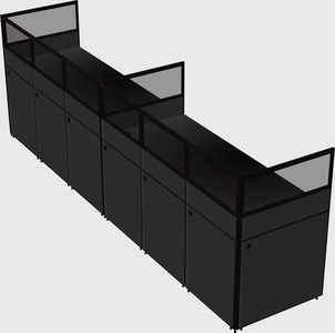 Shared rectangular cubicle
