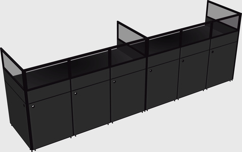 Shared rectangular cubicle