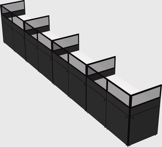 Shared rectangular cubicle
