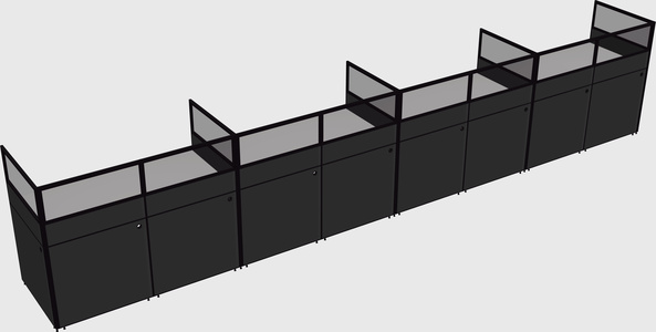 Shared rectangular cubicle