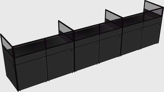 Shared rectangular cubicle
