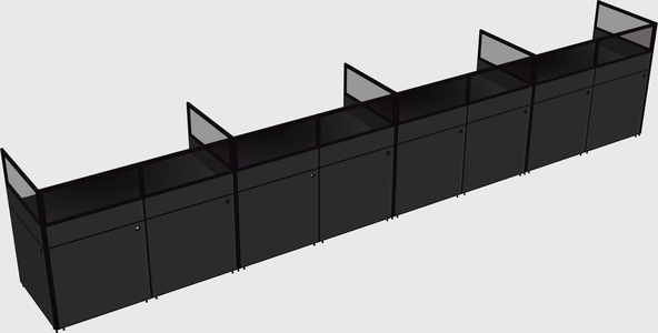 Shared rectangular cubicle