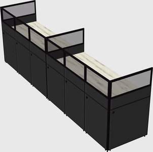 Shared rectangular cubicle