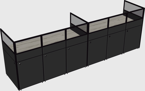 Shared rectangular cubicle