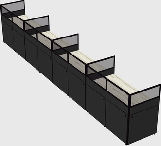 Shared rectangular cubicle