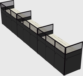 Shared rectangular cubicle