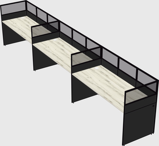 Shared rectangular cubicle