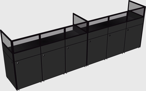 Shared rectangular cubicle