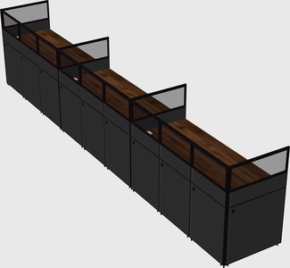 Shared rectangular cubicle